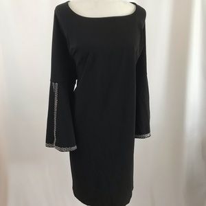Bling split sleeve black free flowing dress (#46)